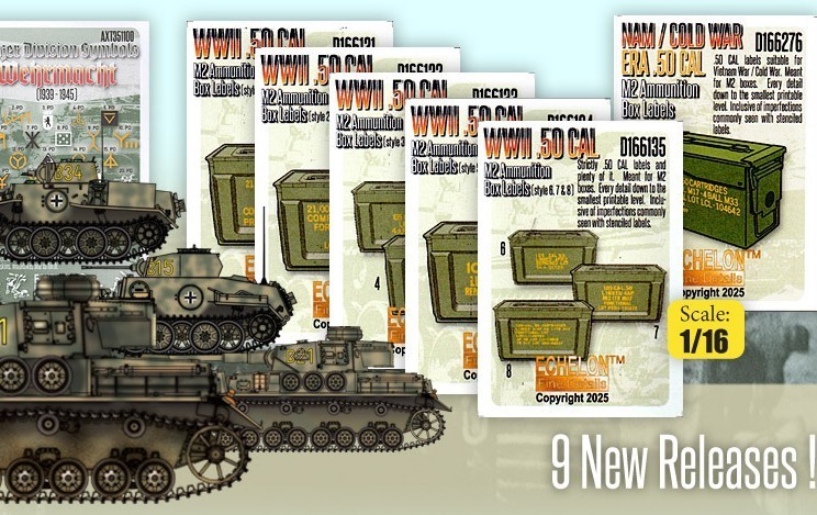 9 New 1/35 & 1/16 Decal Sets from Echelon Fine Details