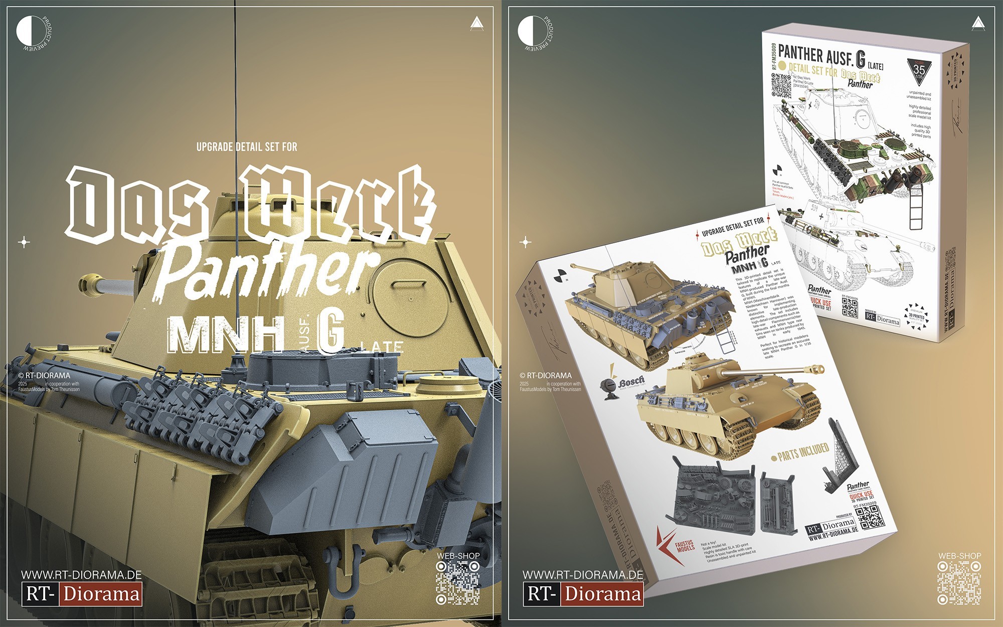 Detail Sets for DAS WERK Panther and Jagdpanther - RT-Diorama and FaustusModels