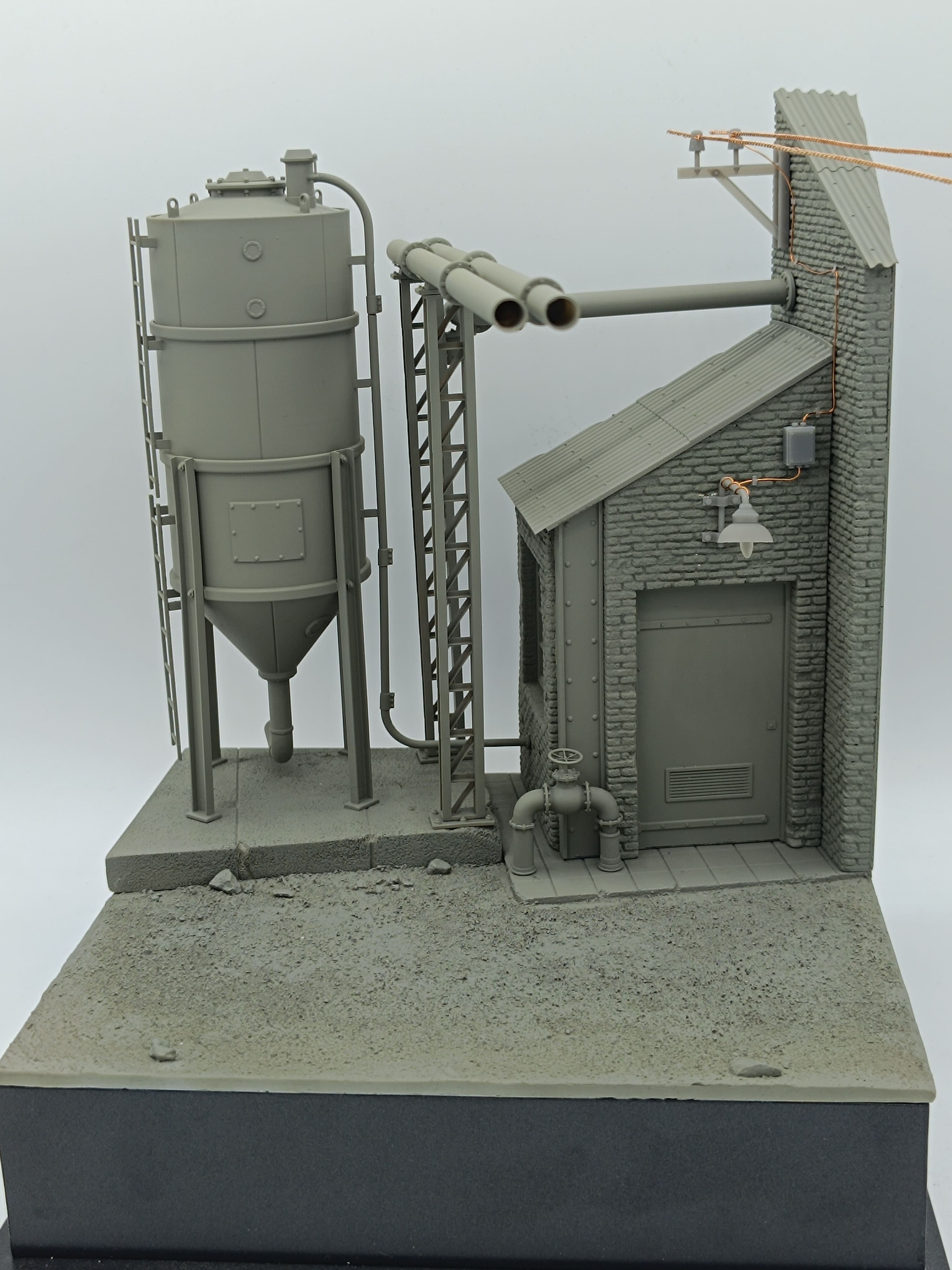 Factory section with silo