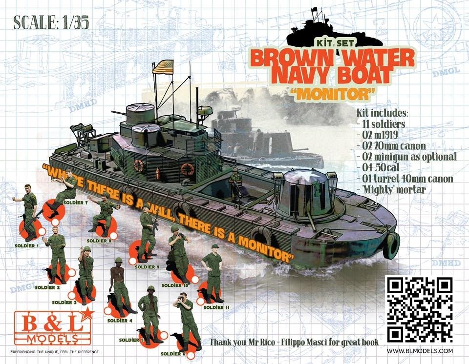 B&L Models : Vietnam War 1/35 scale River Gunboat  ''Monitor''