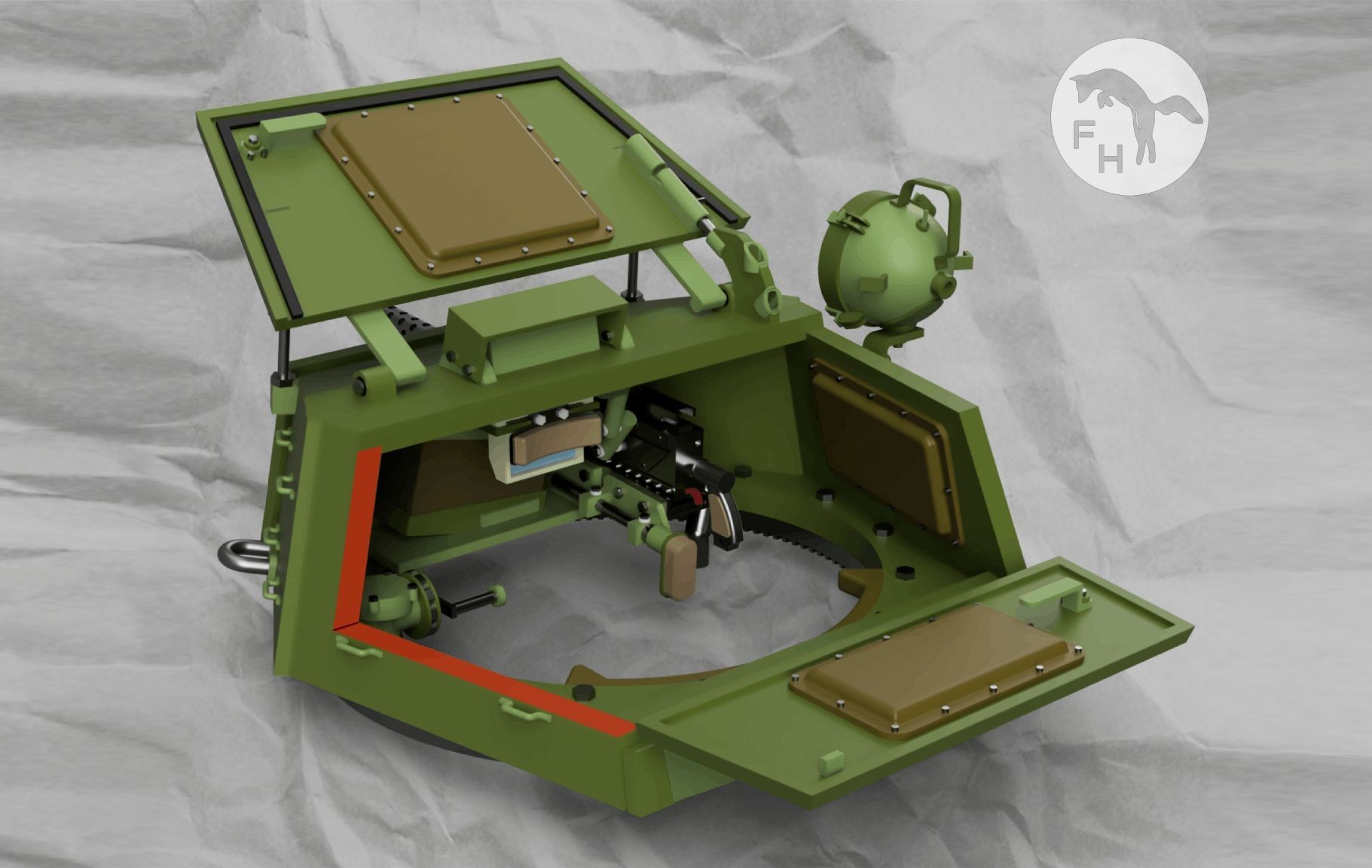 Fox Hopp: Ferret Mk2 Turret w/ Interior