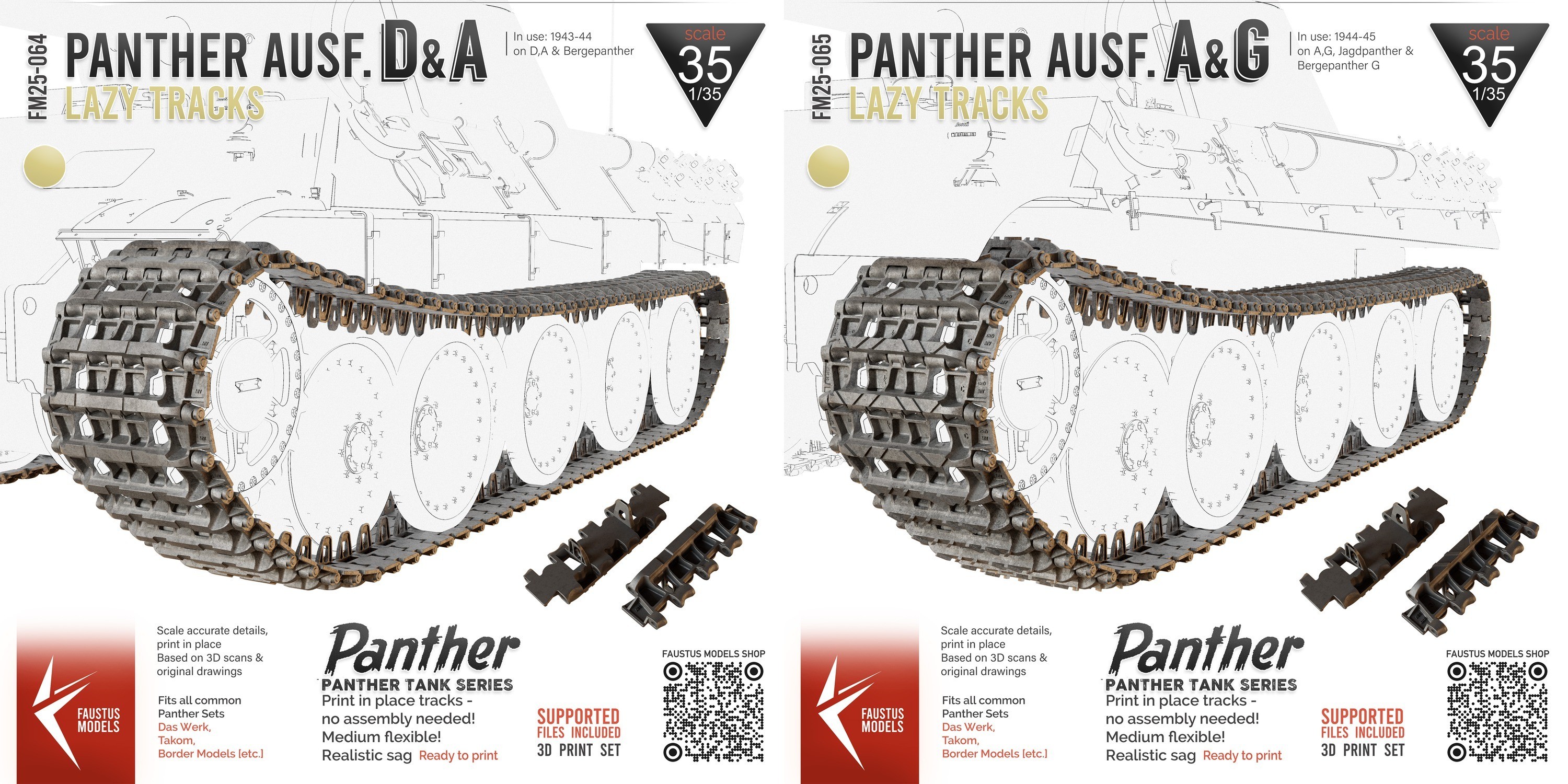 Panther Lazy Tracks (Ausf. D/A + Ausf. A/G + Jagdpanther)  FaustusModels