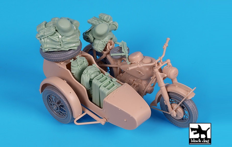 Black Dog: 1/16 R 75 with sidecar Accessories Set