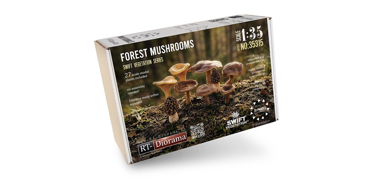 🍄RT-Diorama  Swift Vegetation: Forest Mushrooms 1/35