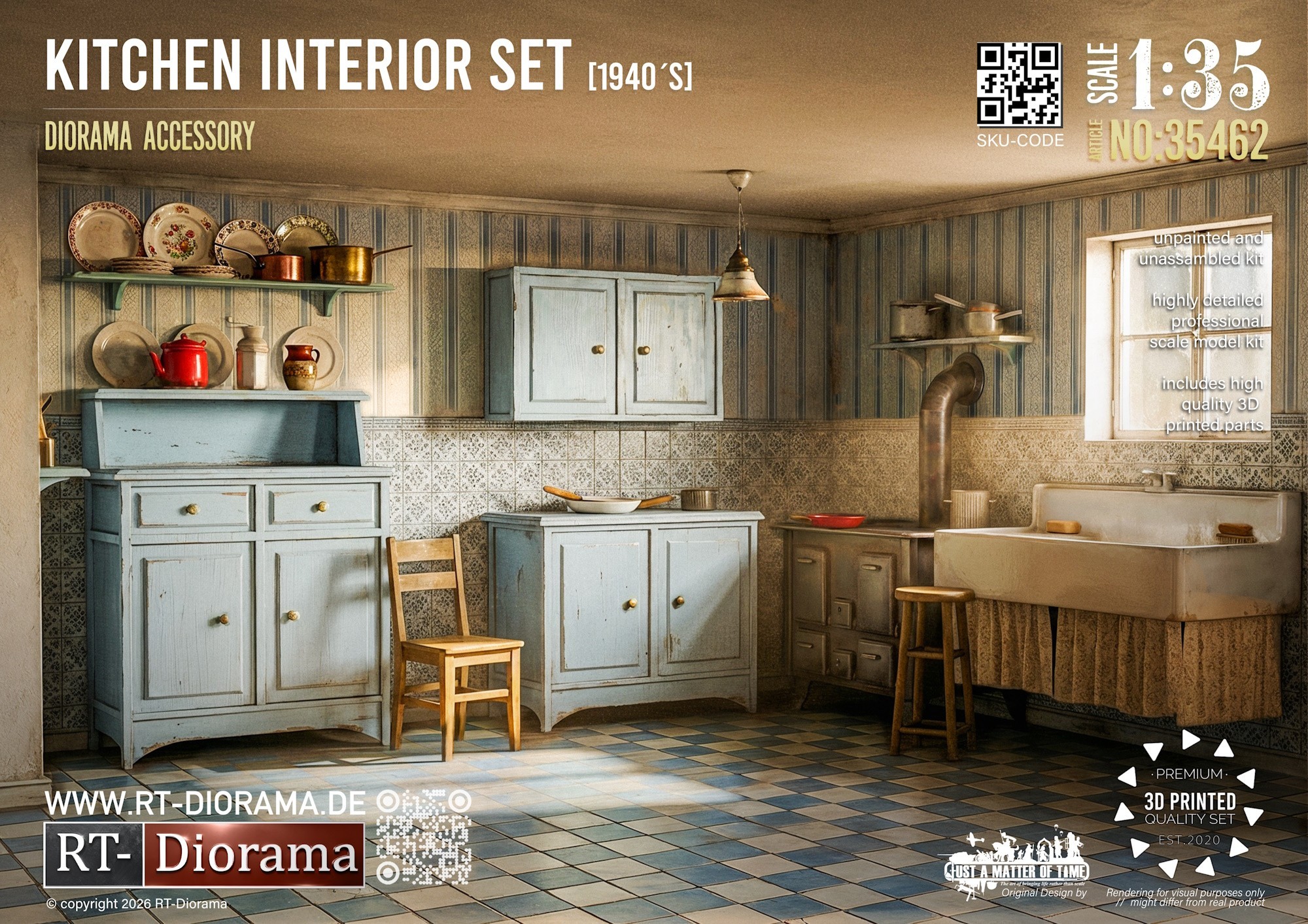 RT-Diorama: Kitchen Interior Set 1940’s