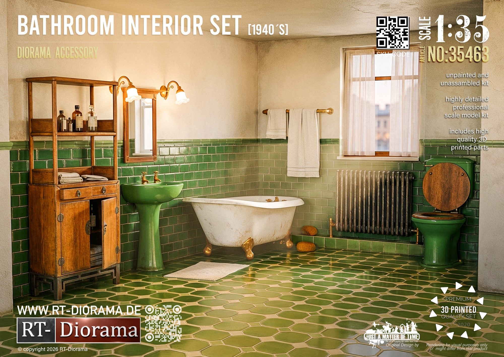 RT-Diorama: Bathroom Interior Set 1940’s