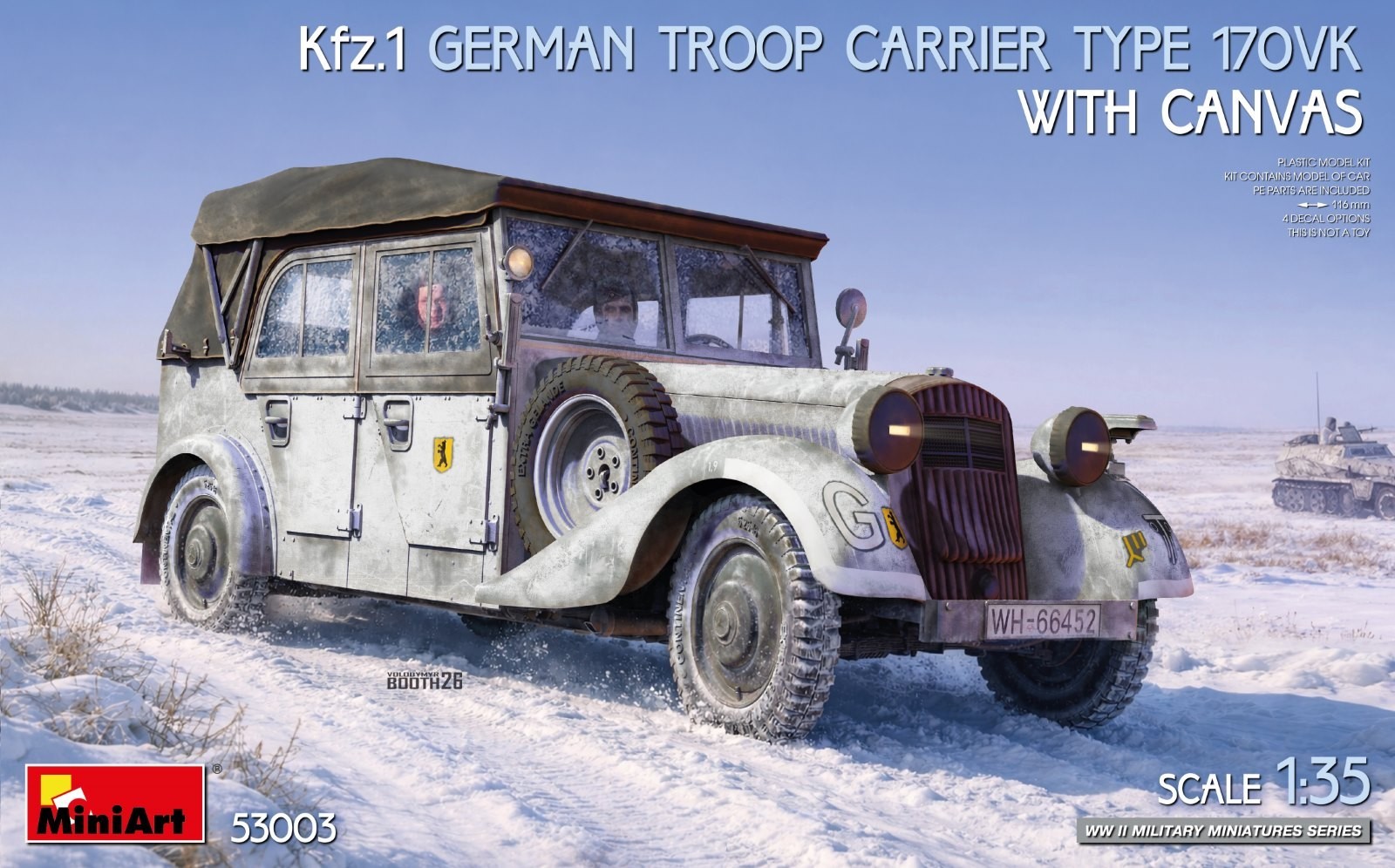 53003 Kfz.1 GERMAN TROOP CARRIER TYPE 170VK WITH CANVAS