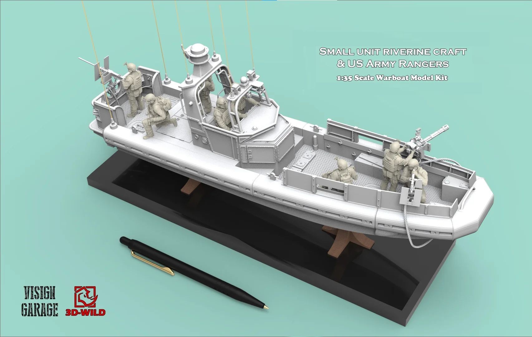 3D Wild: 1:35 Small Unit Riverine Craft with US Army Rangers