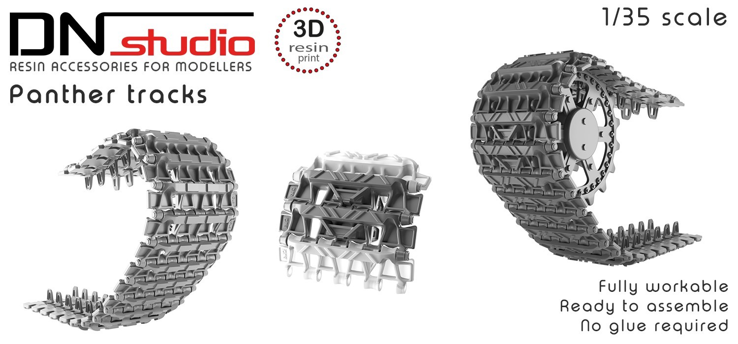DN STUDIO - Panther tank 3d printed workable tracks 1/35