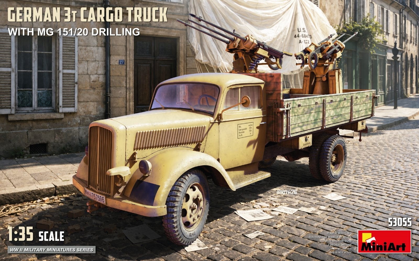 53055 GERMAN 3T CARGO TRUCK WITH  MG 151/20 DRILLING