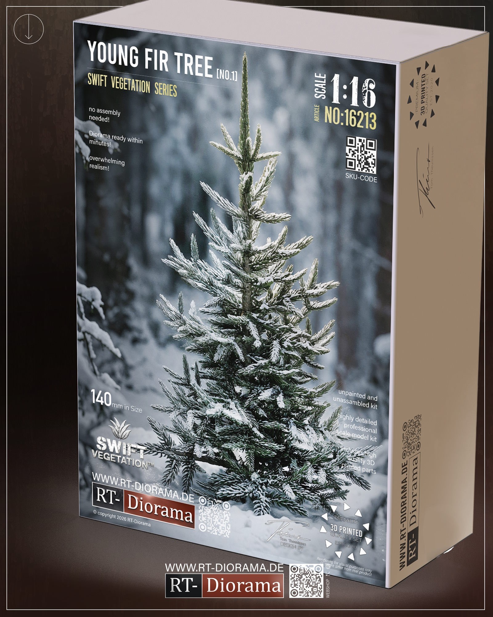 RT-DIORAMA RELEASES ULTRA-REALISTIC 1/16 YOUNG FIR TREE FOR WINTER & FOREST DIORAMAS
