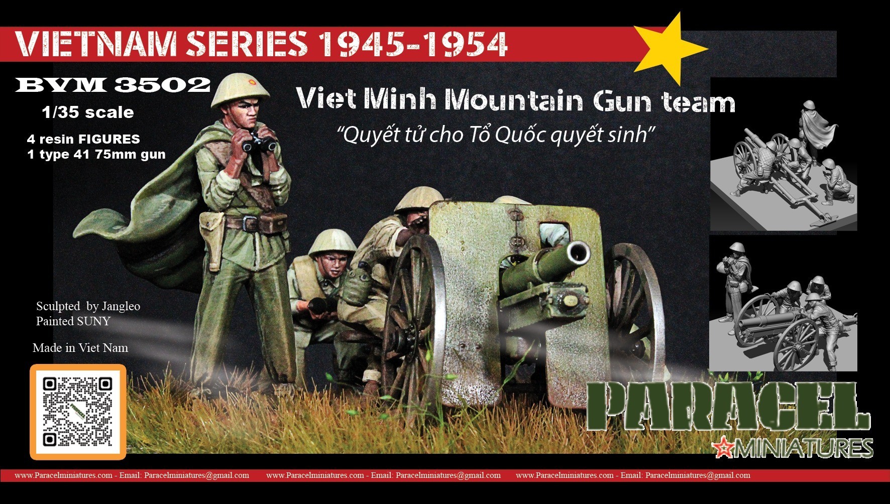 Paracel Miniatures : Viet Minh Mountain Gun Team