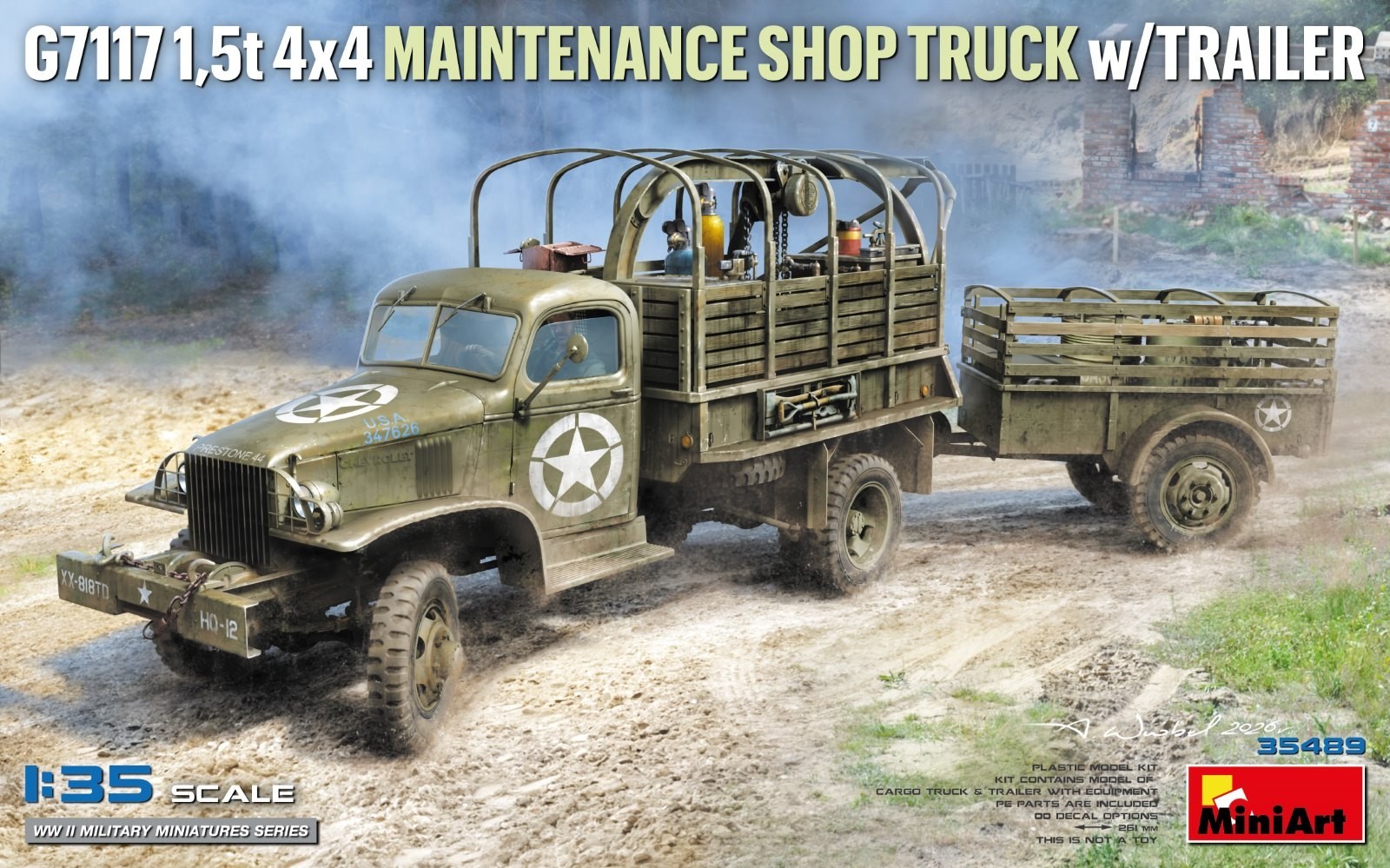 MiniArt G7117 1,5t 4X4 MAINTENANCE SHOP TRUCK W/TRAILER