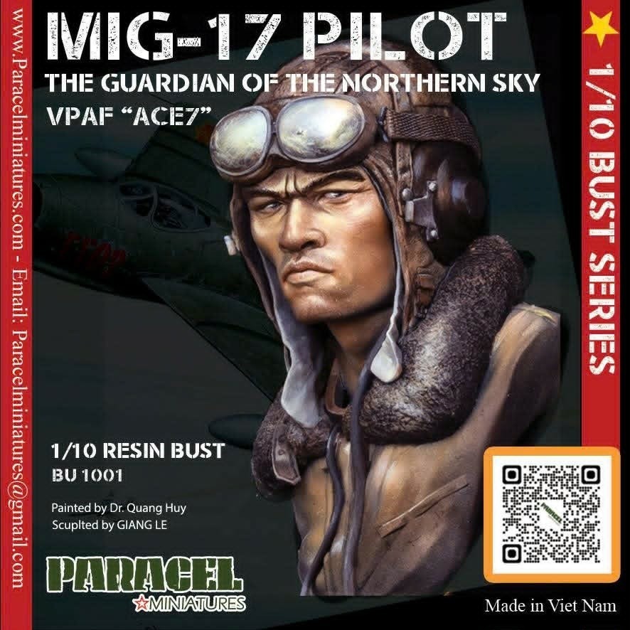 Paracel Miniatures : 1/10 scale MIG-17 Pilot bust & 1/35 scale swimming kids