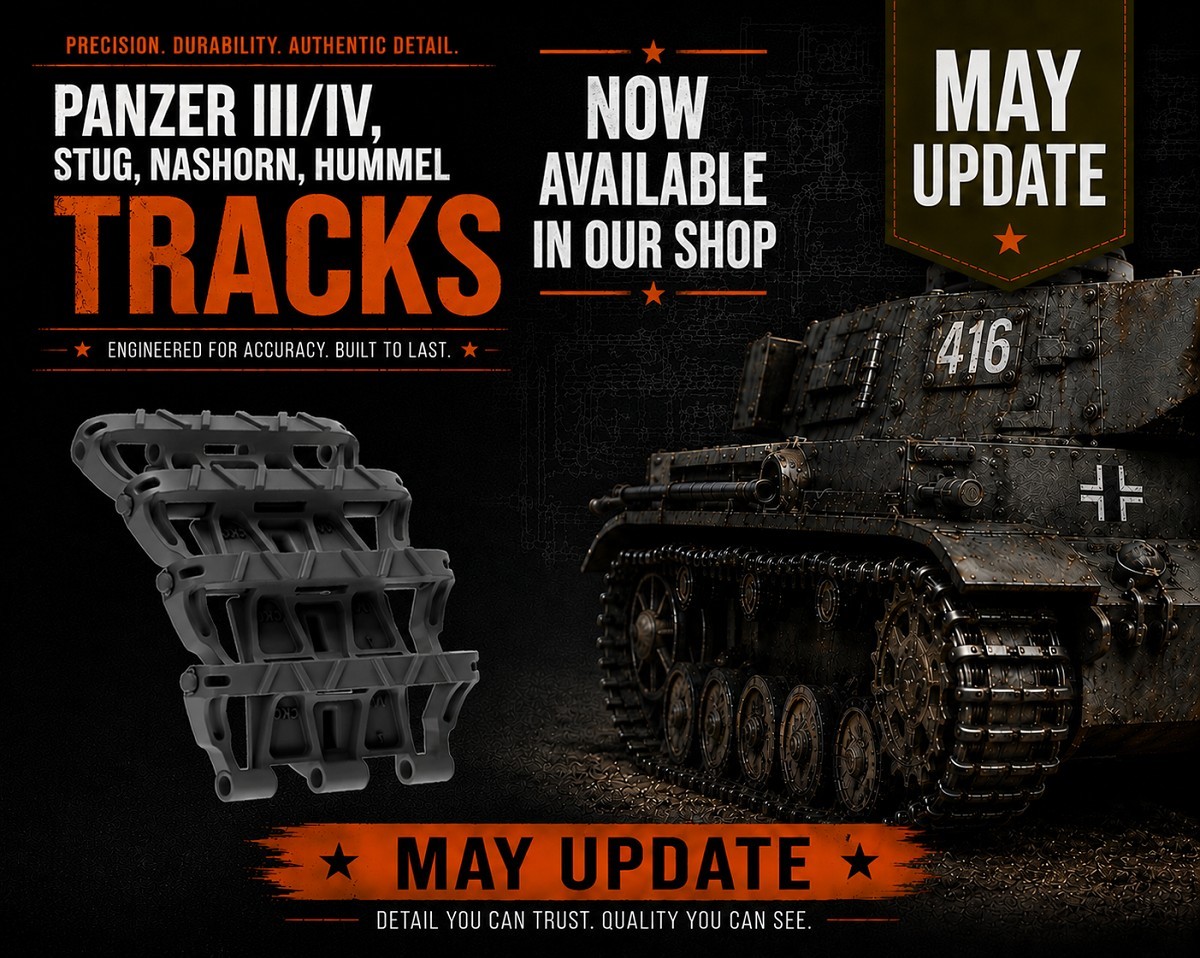 DN Studio - 3d printed resin workable tracks - Panzer III/IV, StuG, Nashorn, Hummel