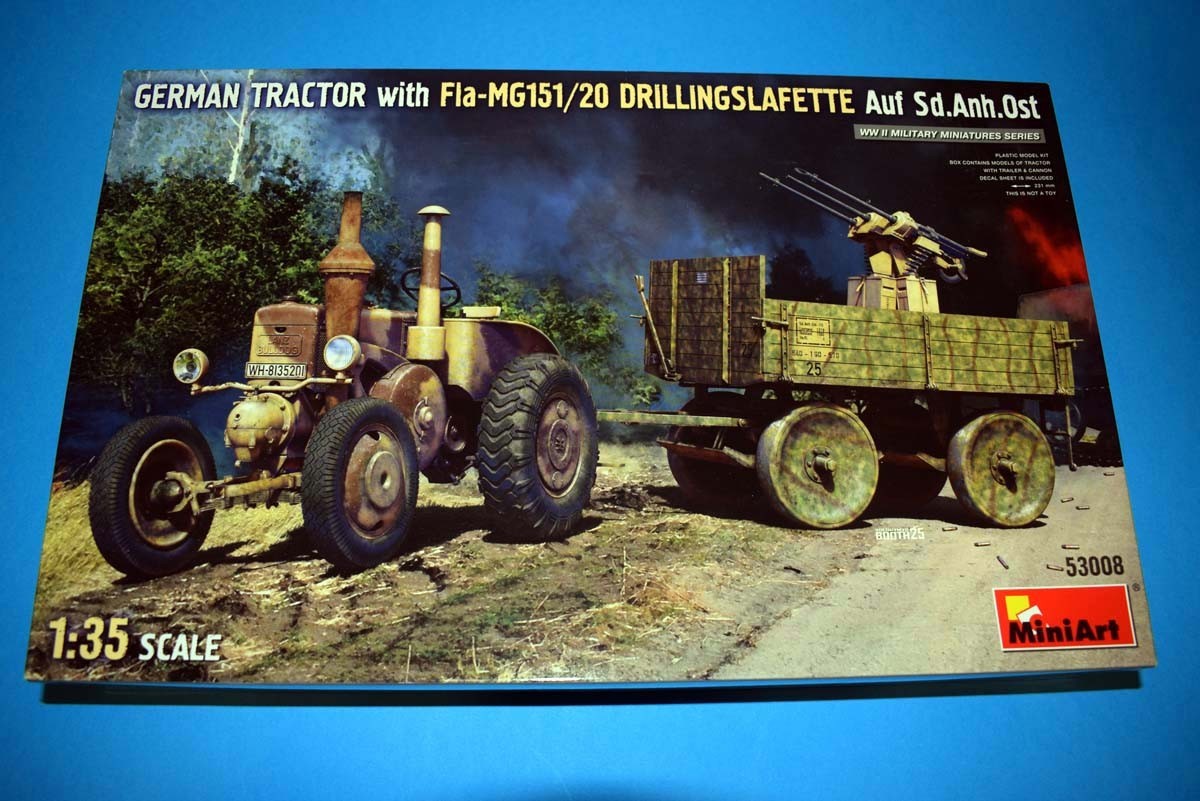 German Tractor with Fla-MG151/20 Drillingslafette Auf Sd.Anh.Ost