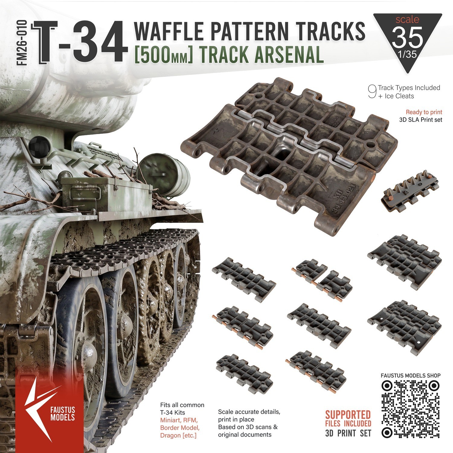💥 FaustusModels Goes All-In on T-34 Tracks – New Waffle Tracks, Lazy Tracks & 9-Type Track Arsenal in 1/35