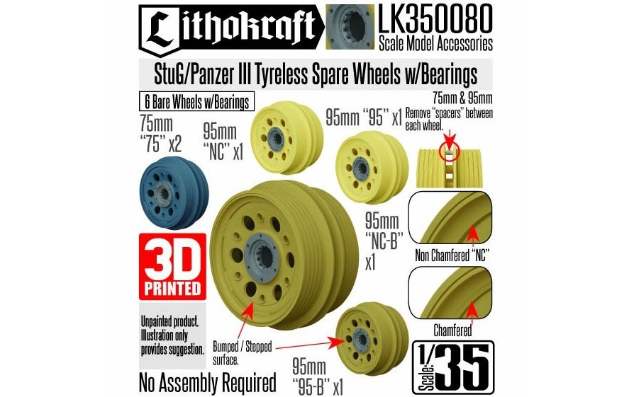 Lithokraft Wheels and Details for StuG/Panzer III, IV and related chassis